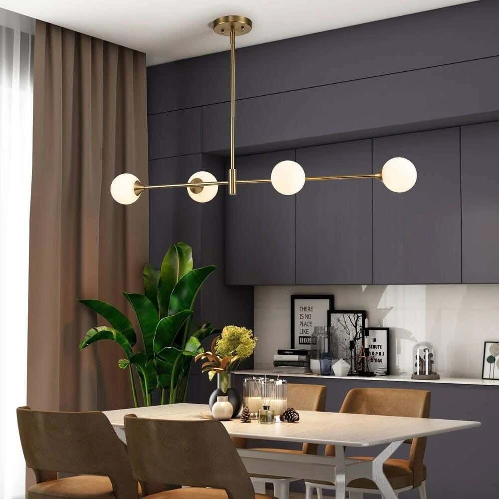 Joky Electrostatic Powder-Coated Steel Chandelier, 50 X 100 Cm - Glossy Gold