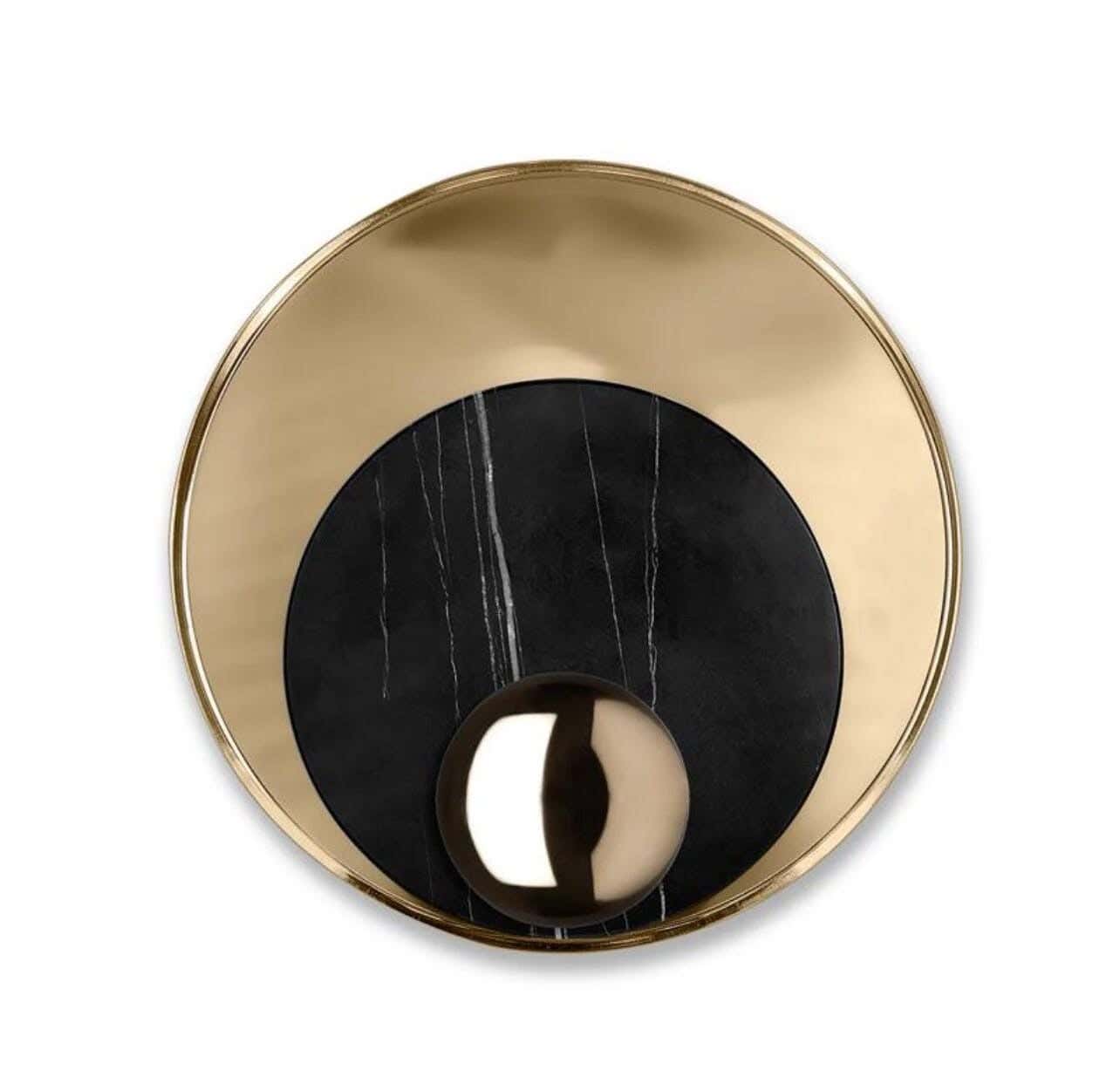 LED LED Wall Sconce, Electrostatic Paint, Joky, 30X30 Cm - Black Gold