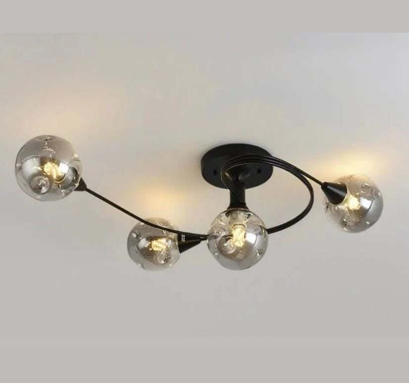 Joky Electrostatic Powder-Coated Steel Chandelier, 30 X 60 Cm - Black