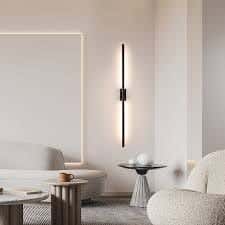 LED LED Wall Sconce, Steel Electrostatic Paint, Joky, 80 Cm - Black
