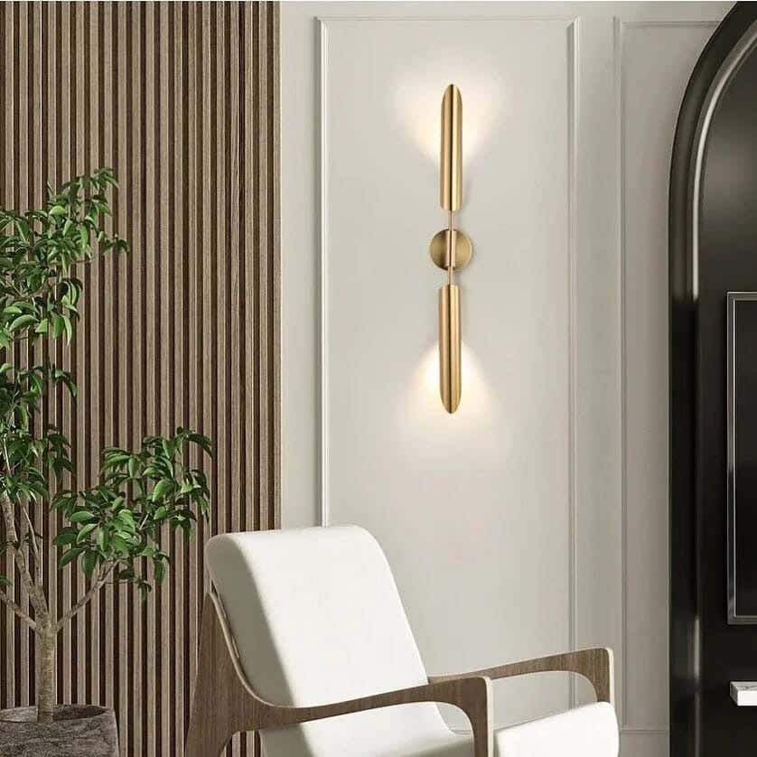 LED LED Wall Sconce, Electrostatic Paint, Joky, 60 X 10 Cm - Gold