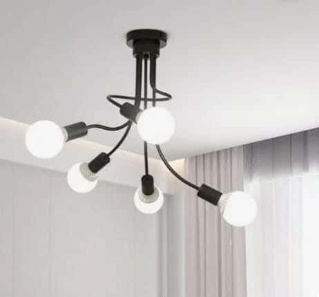 Joky Electrostatic Powder-Coated Steel Chandelier, 30 X 20 Cm - Black