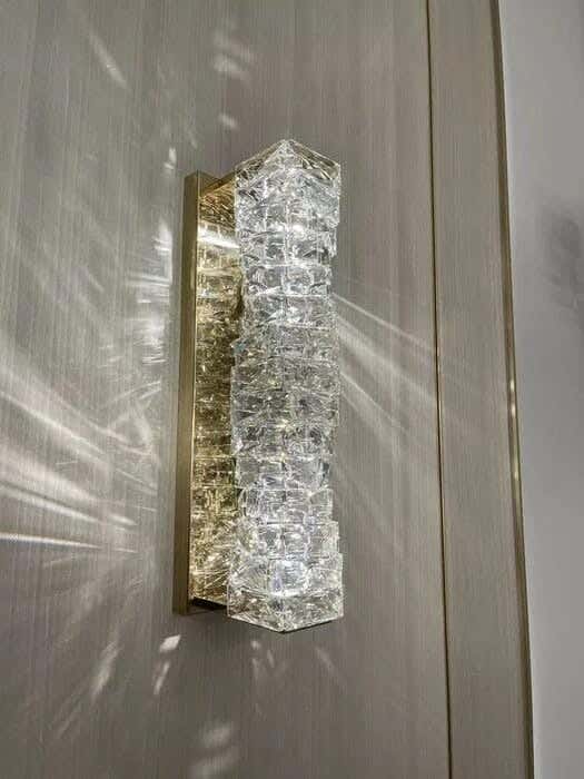 Crystal Steel Wall Light, Electrostatic Paint, Joky, 40 X 10 Cm - Gold