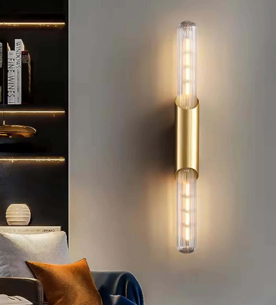 Crystal Steel Sconce With Electrostatic Paint, 57 Cm - Gold