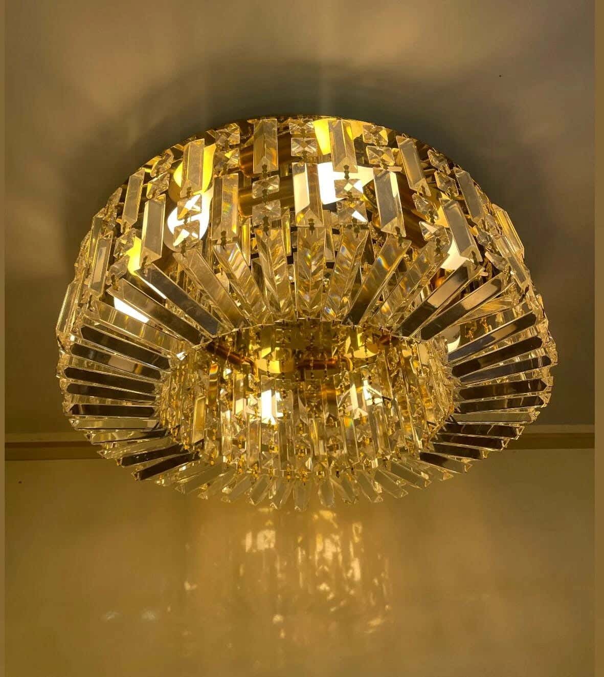 Joky Stainless Steel Crystal Chandelier, 60 Cm - Gold