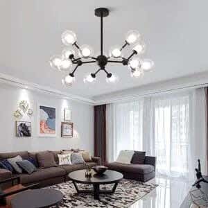 Joky Electrostatic Powder-Coated Steel Chandelier, 80X80X50 Cm - Black Gold