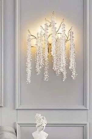 Crystal Steel Sconces With Electrostatic Paint, 35 X 30 Cm - Gold