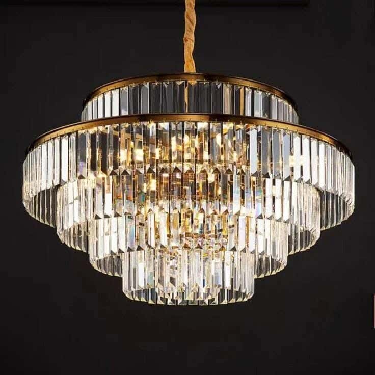 Joky Stainless Steel Crystal Chandelier, 60 Cm - Gold