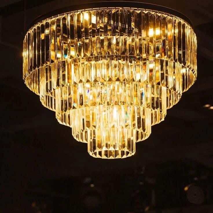 Joky Stainless Steel Crystal Chandelier, 60 Cm - Gold