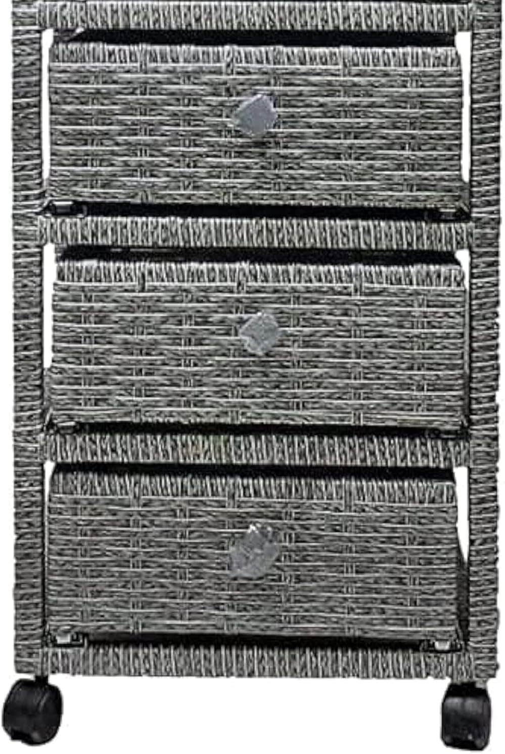Turbo 3 Drawers Rattan, 75×45×35 Cm - Grey