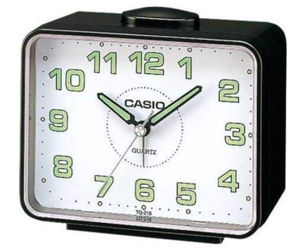 Casio TQ-218-1BDF Analog Alarm Clock - Black