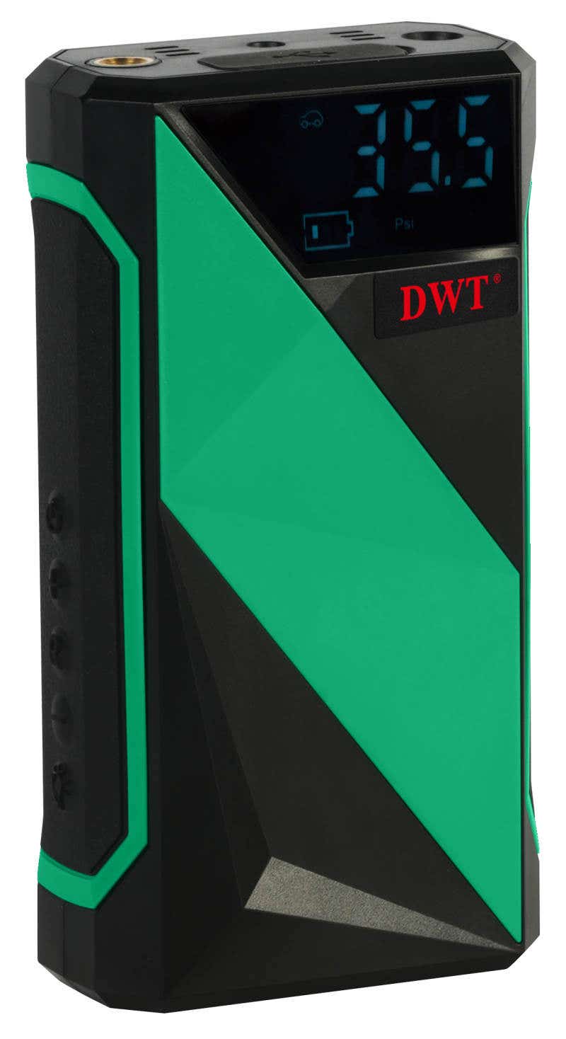 DWT KAP12-50 D Semi-Professional Vehicle Compressor, 15 Liter, 50 Watt, Digital - Black Green