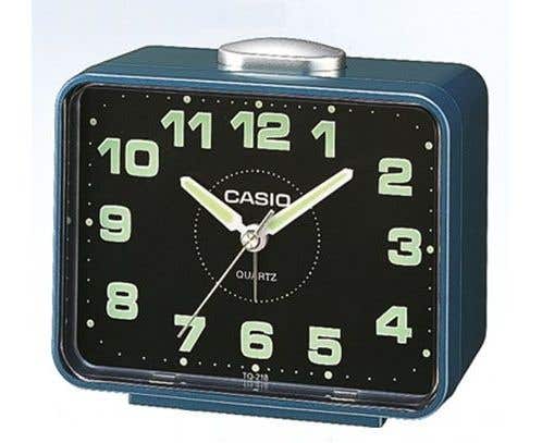 Casio TQ-218-2DF Analog Alarm Clock - Petrol