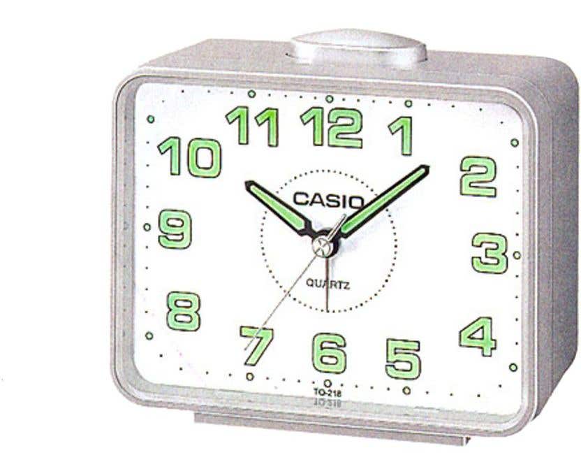 Casio TQ-218-8DF Analog Alarm Clock - Grey