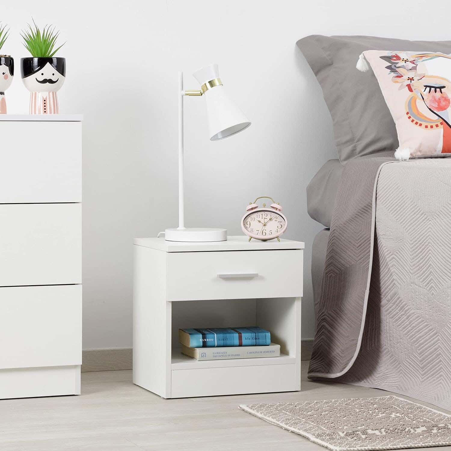 MDF Wood Commode, 45×35×30 Cm - white