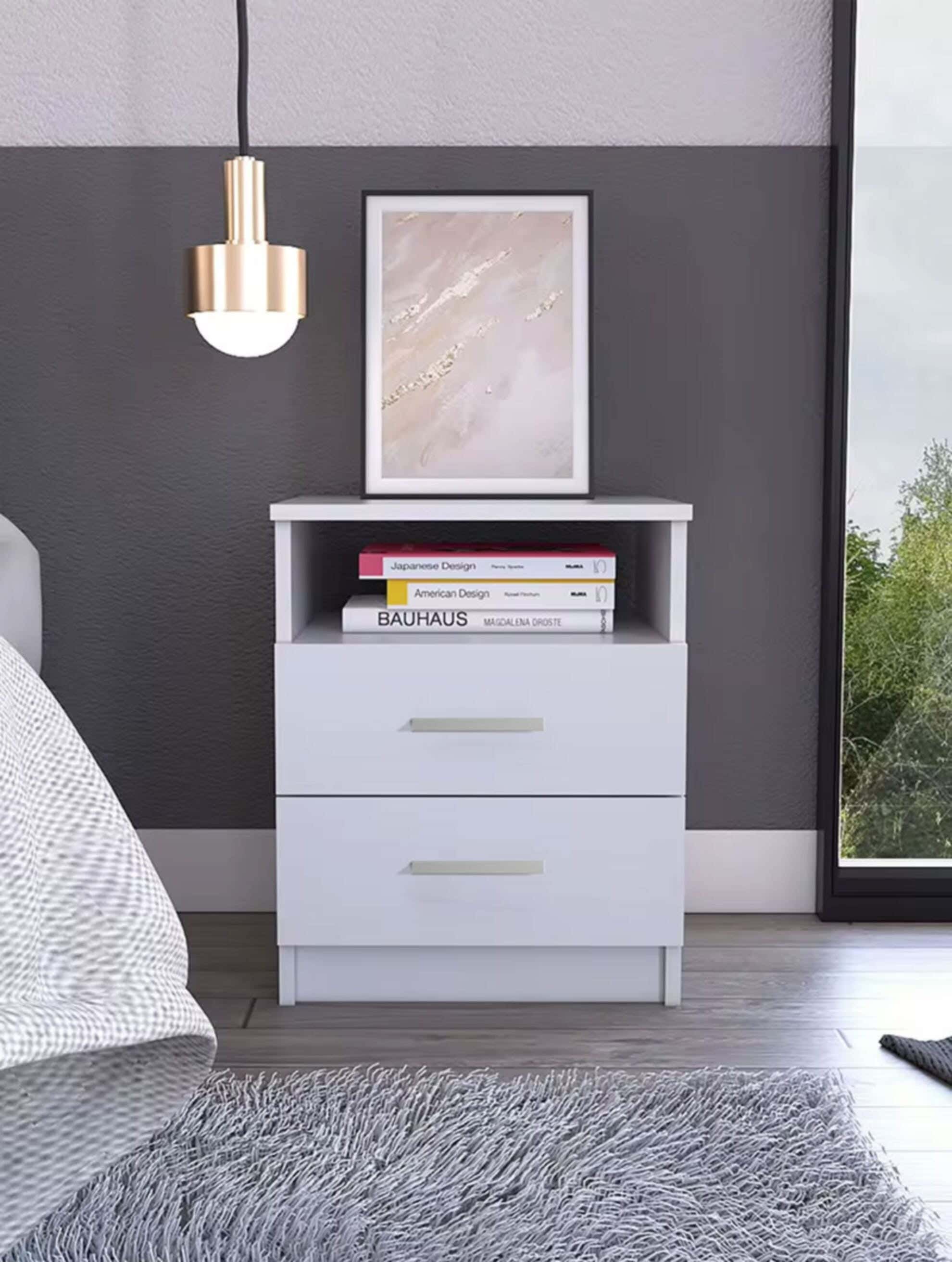 MDF Wood Modern Commode, 50x40x32 cm - White