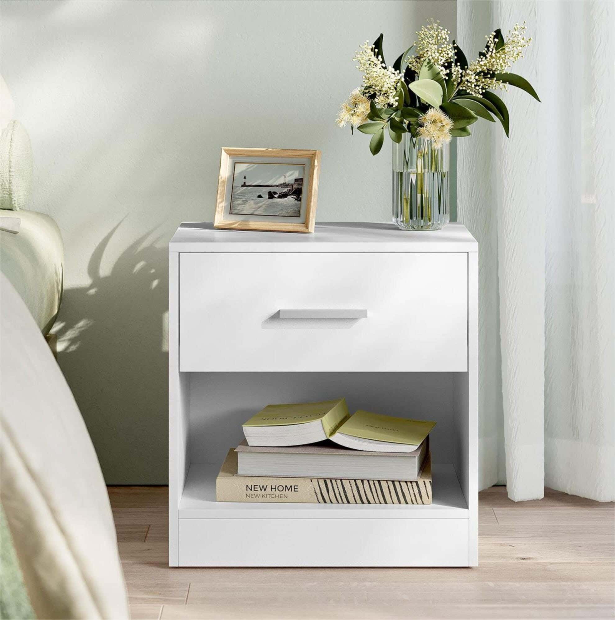 MDF Wood Modern Commode, 45x40x30 cm - White