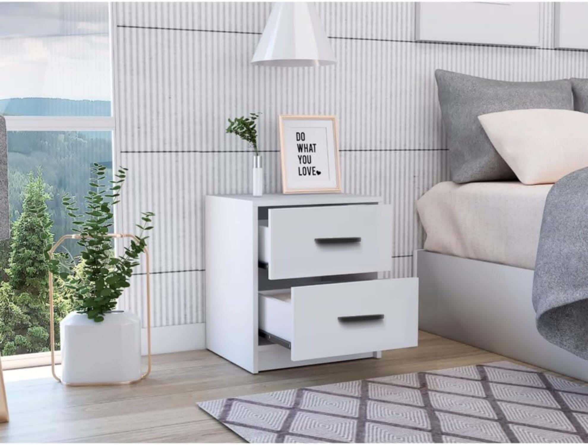 MDF Wood Modern Commode, 50x40x30 cm - White