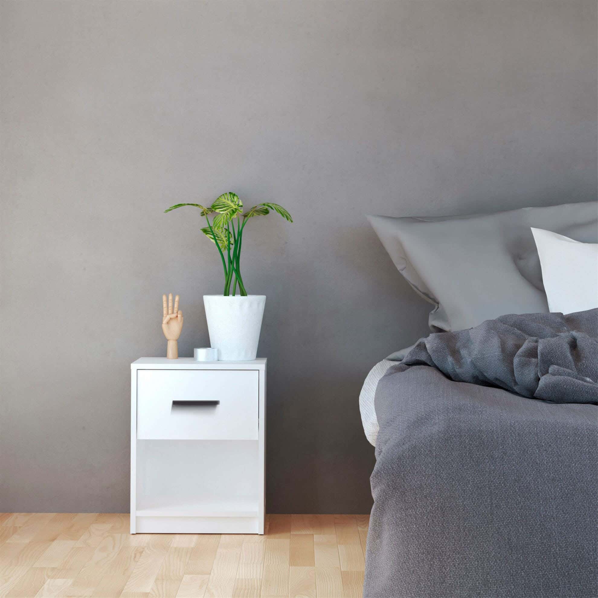 MDF Wood Modern Commode, 50x36x30 cm - White