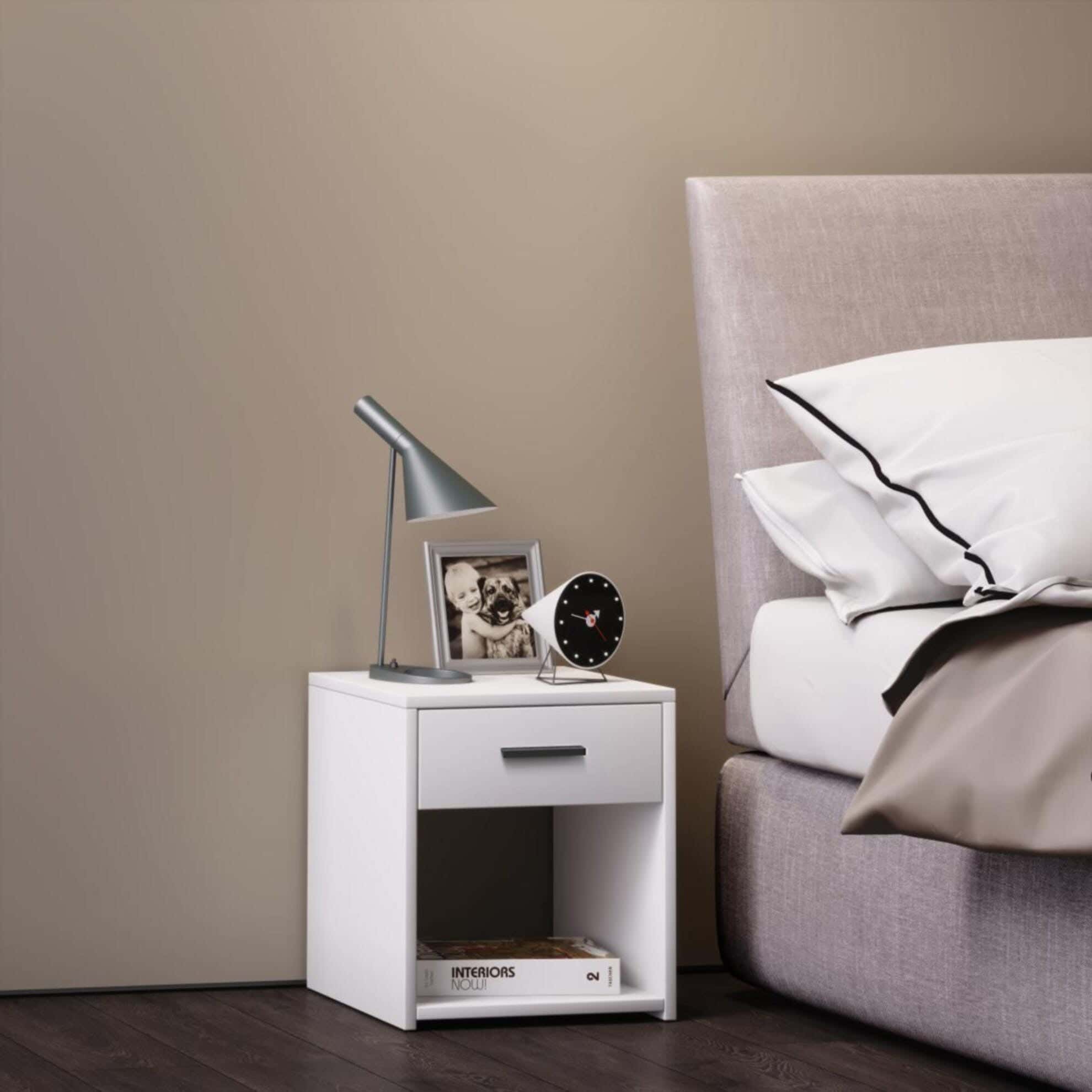 MDF Wood Modern Commode, 50x40x30 cm - White