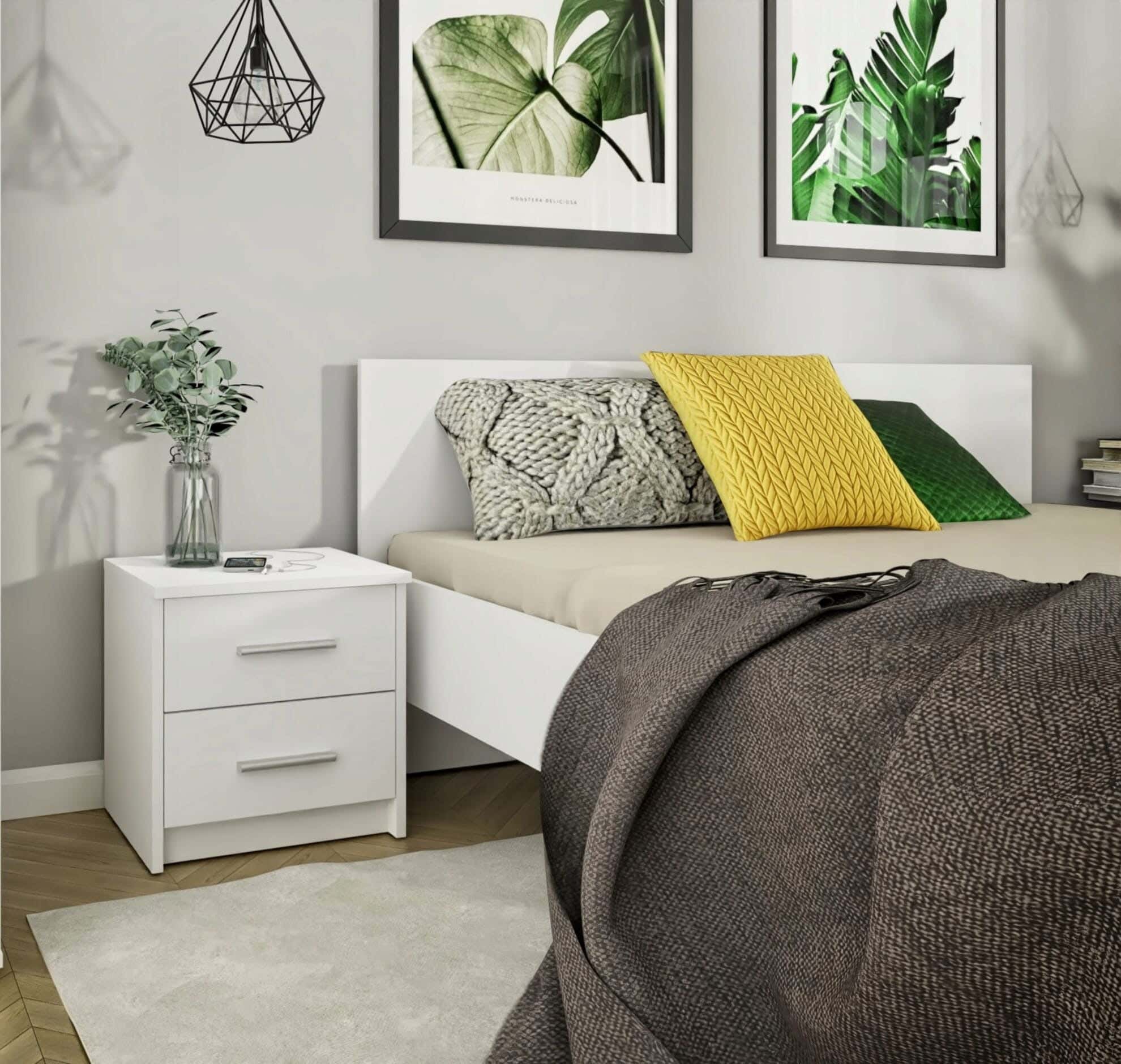 MDF Wood Modern Commode, 45x44x30 cm - White