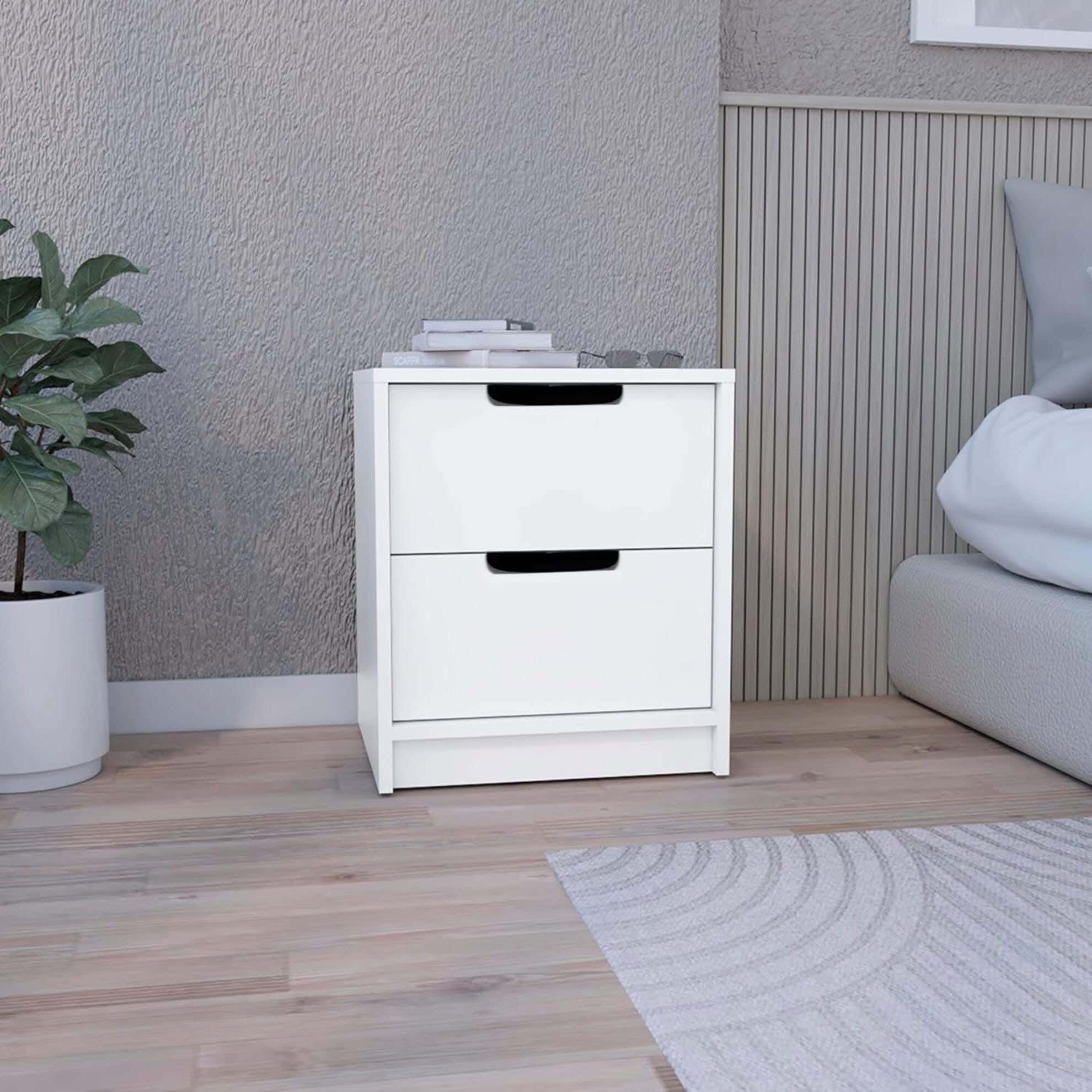 MDF Wood Modern Commode, 50x40x30 cm - White