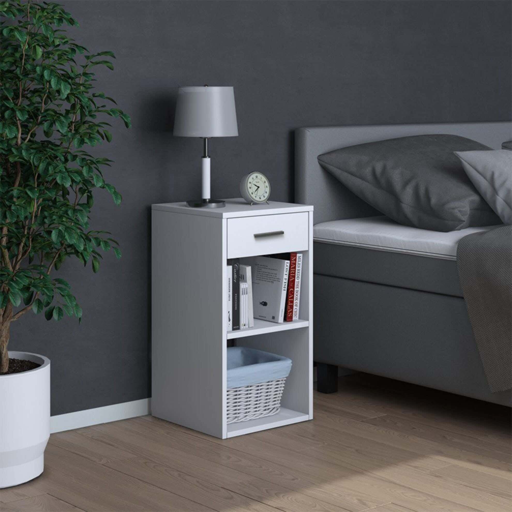 MDF Wood Modern Commode, 65x36x30 cm - White