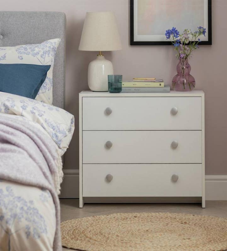 MDF Wood Modern Commode, 70x70x40 cm - White