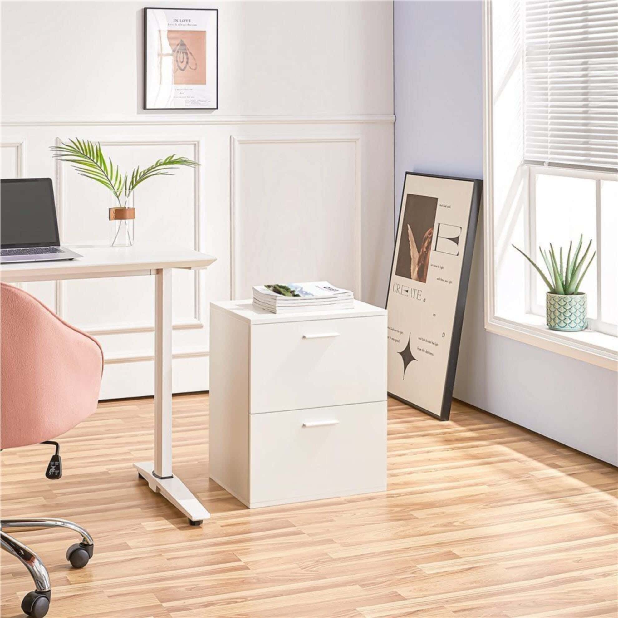 MDF Wood Modern Commode, 53x40x32 cm - White