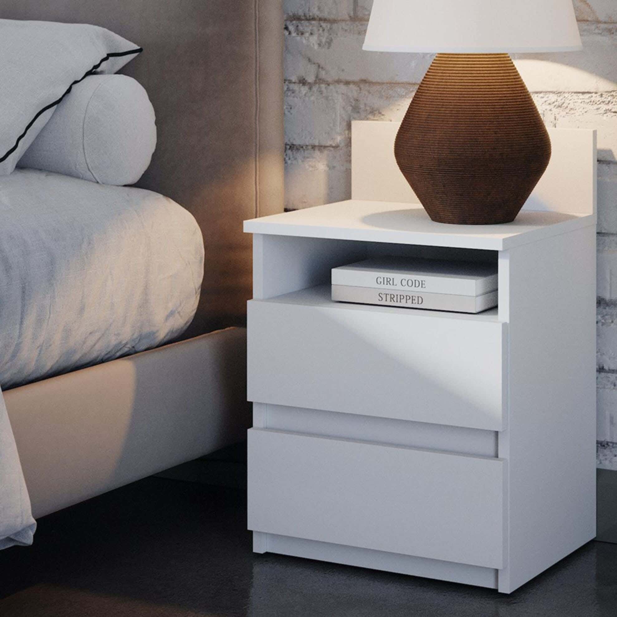 MDF Wood Modern Commode, 65x40x32 cm - White