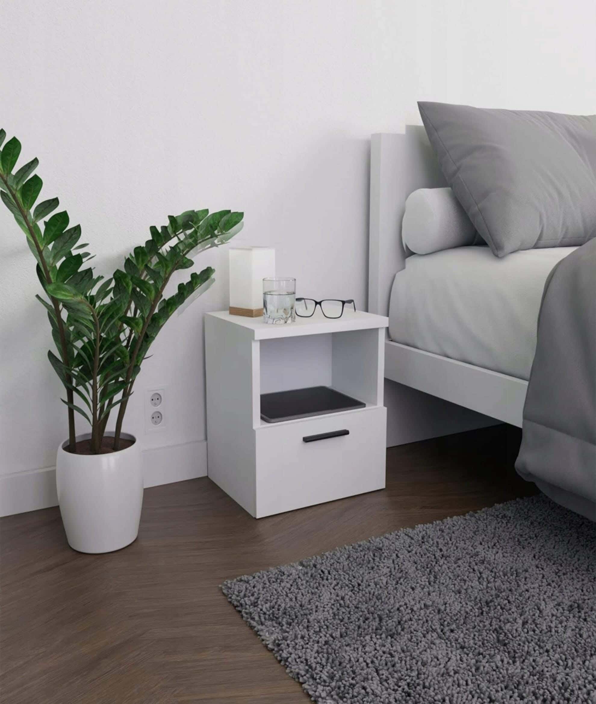 MDF Wood Modern Commode, 45x34x32 cm - White