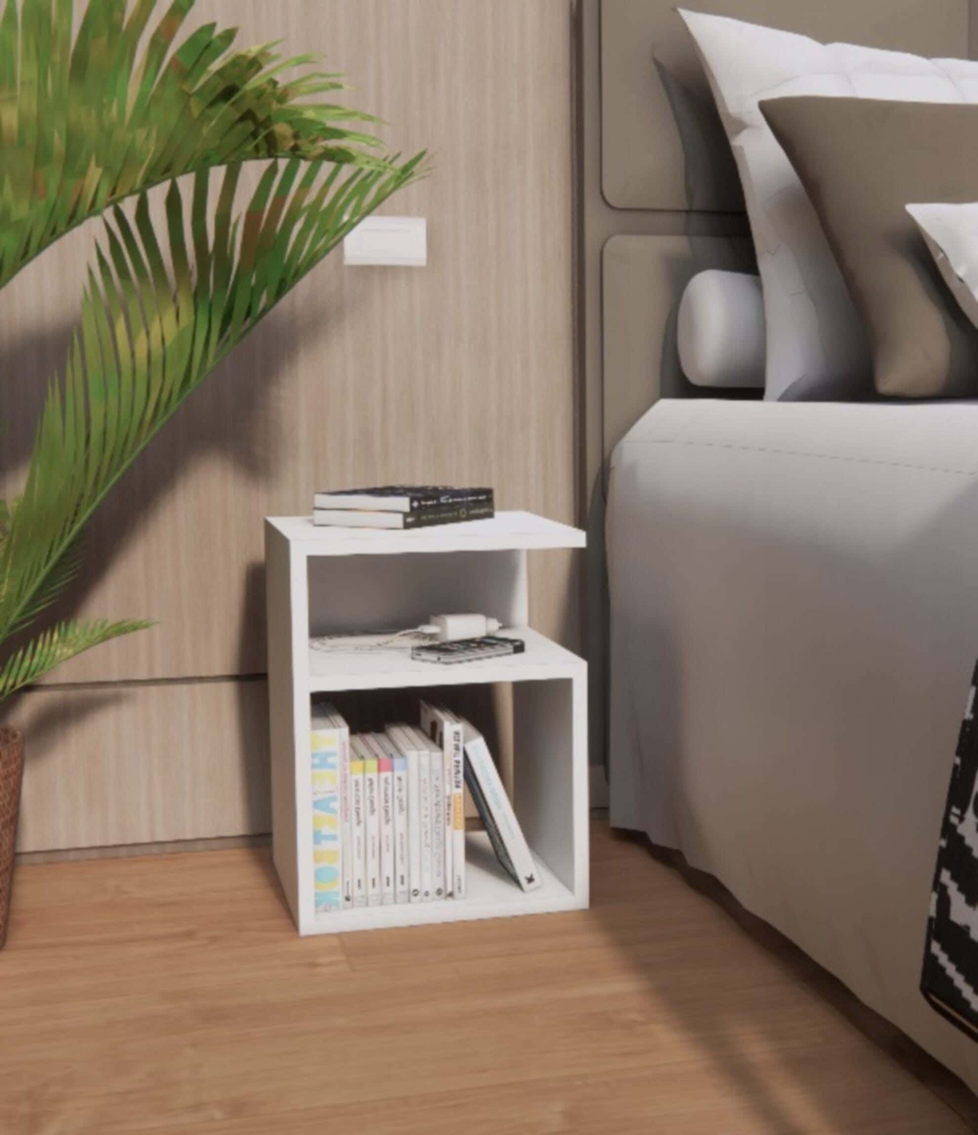 MDF Wood Modern Commode, 50x38x30 cm - White