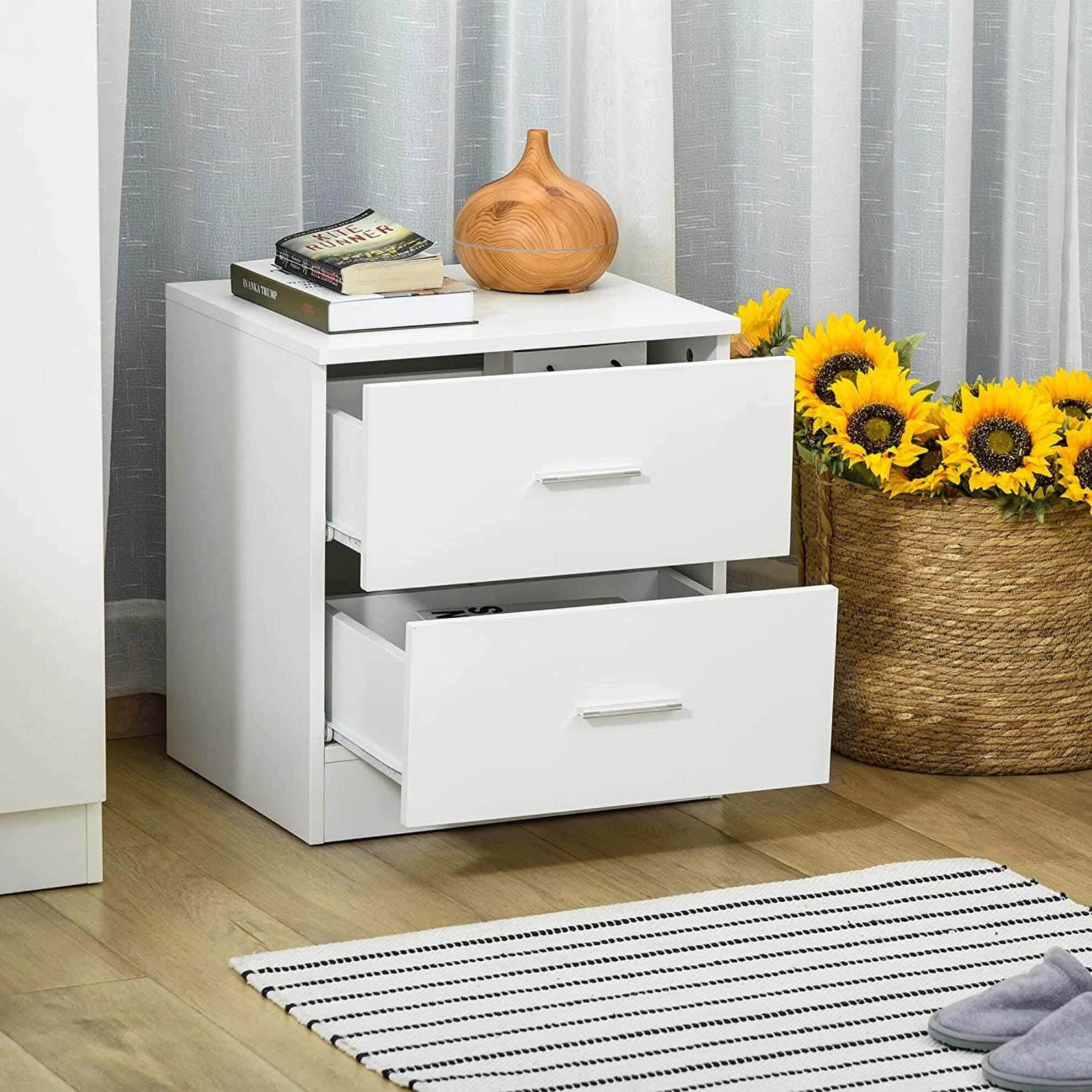 MDF Wood Modern Commode, 45x40x32 cm - White