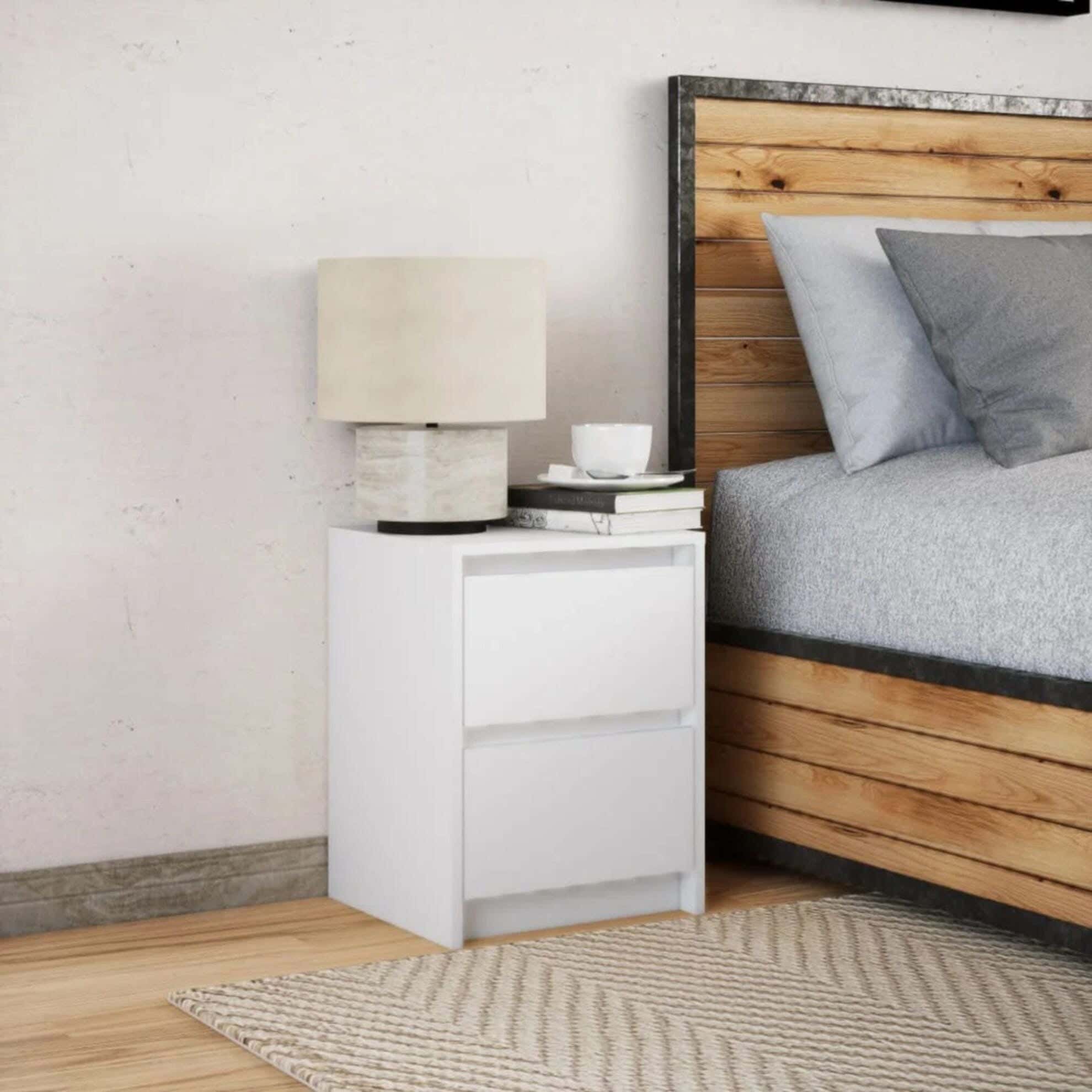 MDF Wood Modern Commode, 45x36x30 cm - White