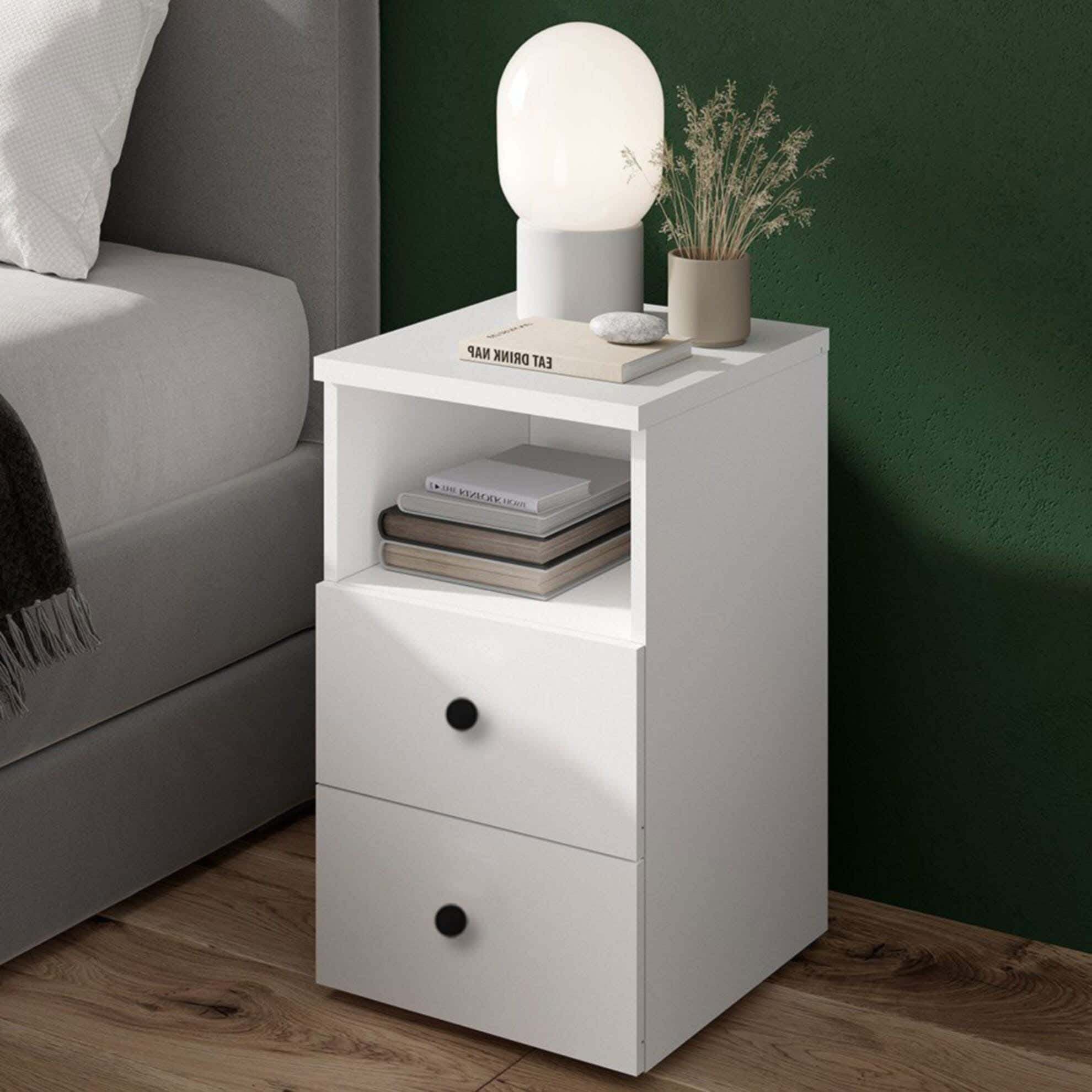 MDF Wood Modern Commode, 55x34x32 cm - White