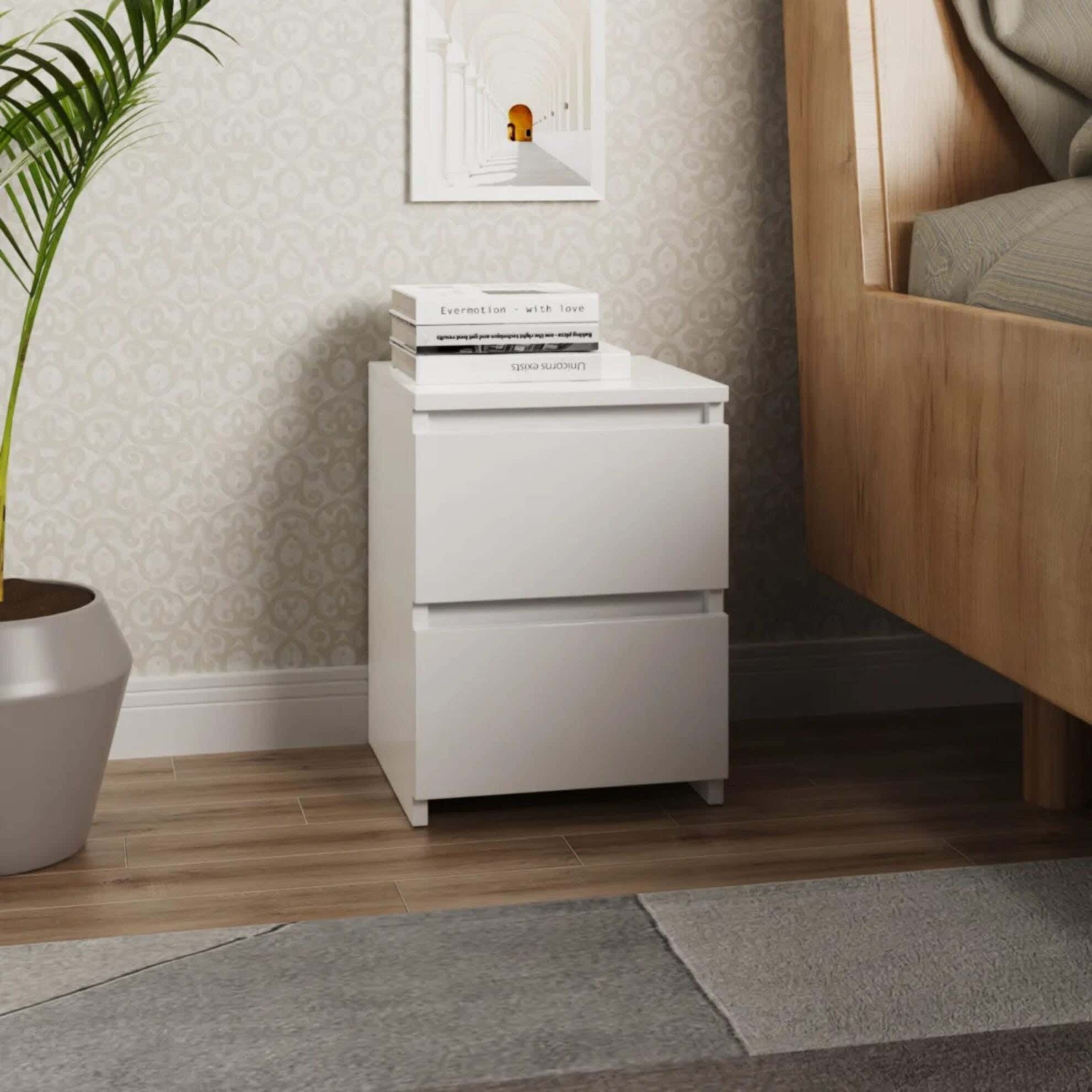 MDF Wood Modern Commode, 50x36x32 cm - White
