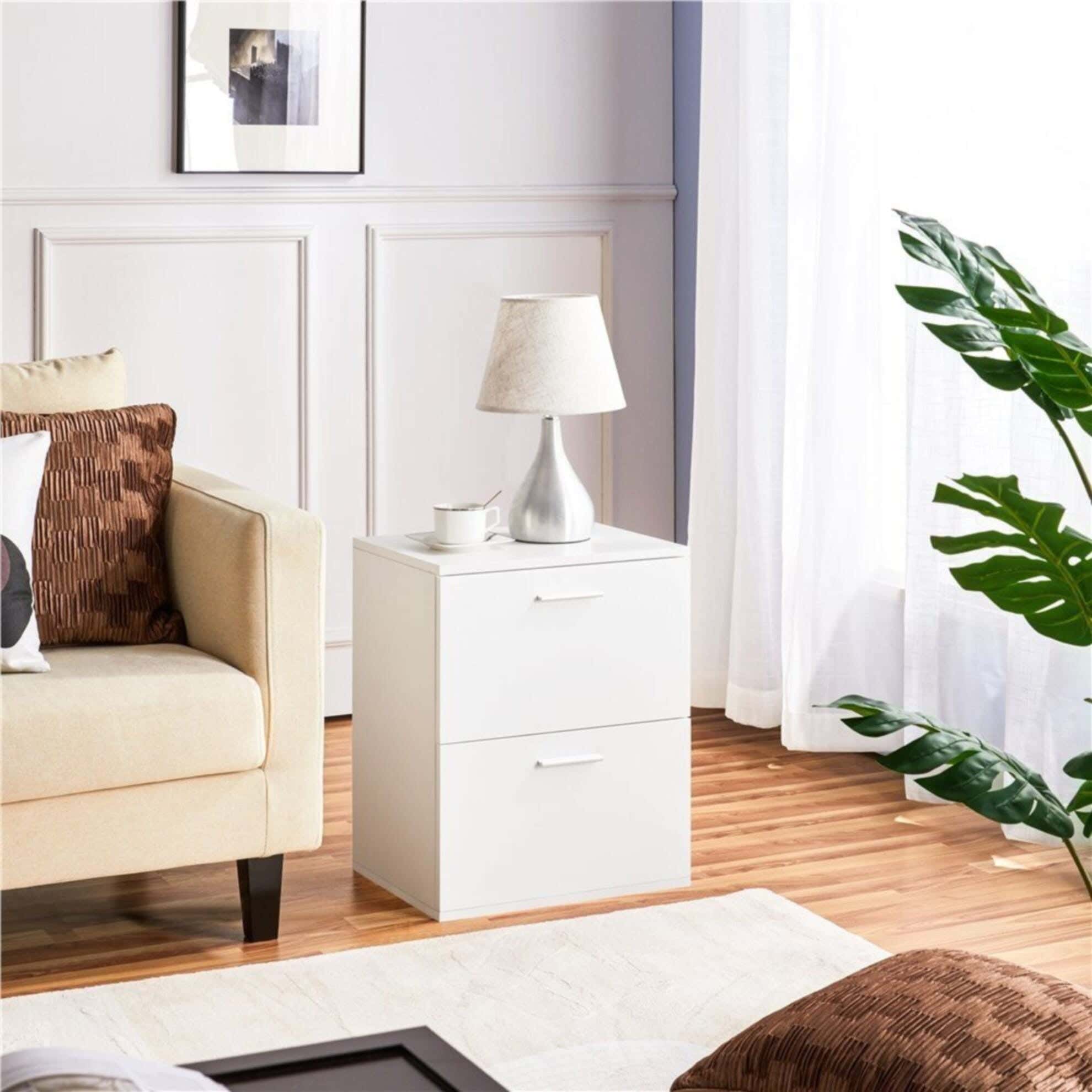 MDF Wood Modern Commode, 53x40x32 cm - White