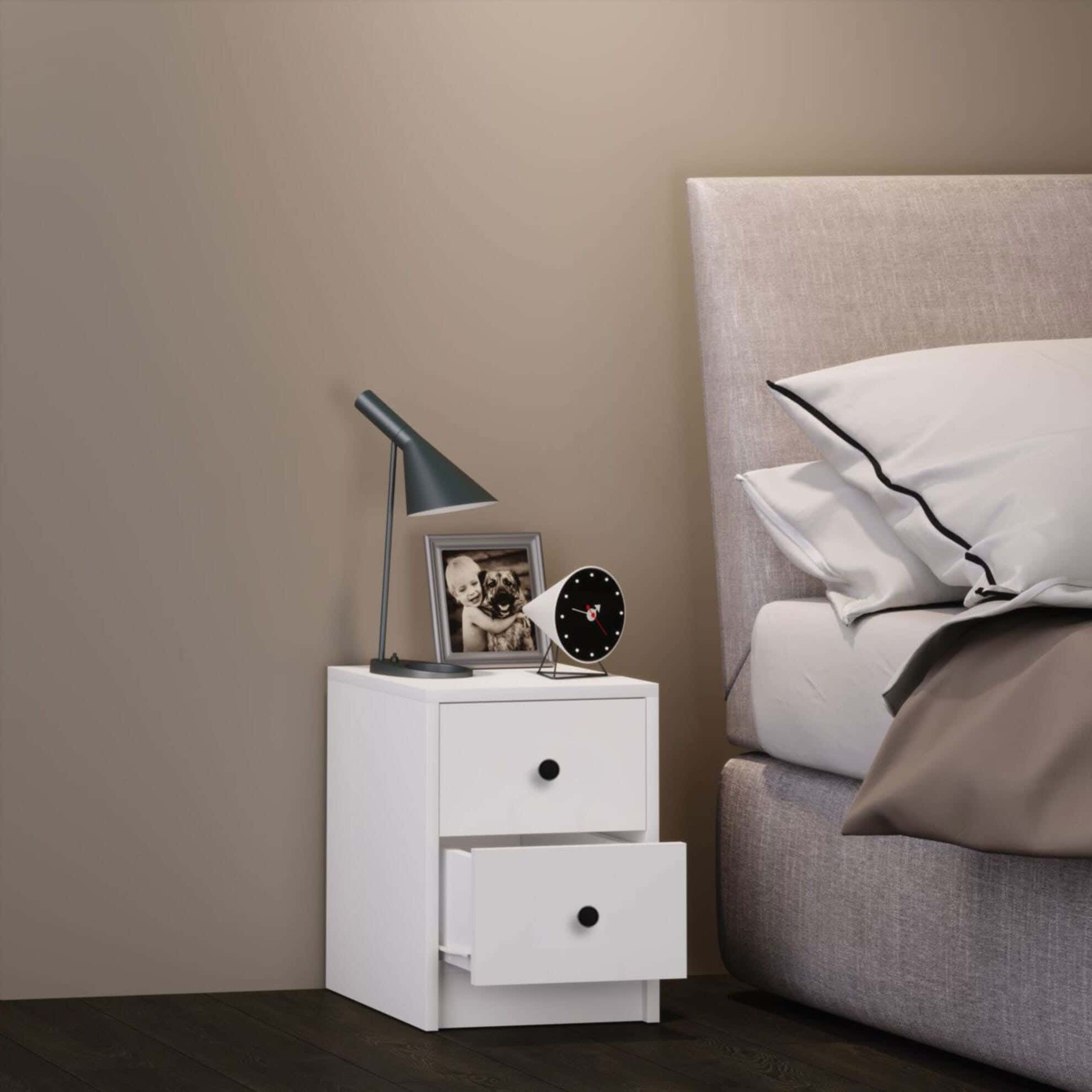MDF Wood Modern Commode, 45x36x30 cm - White