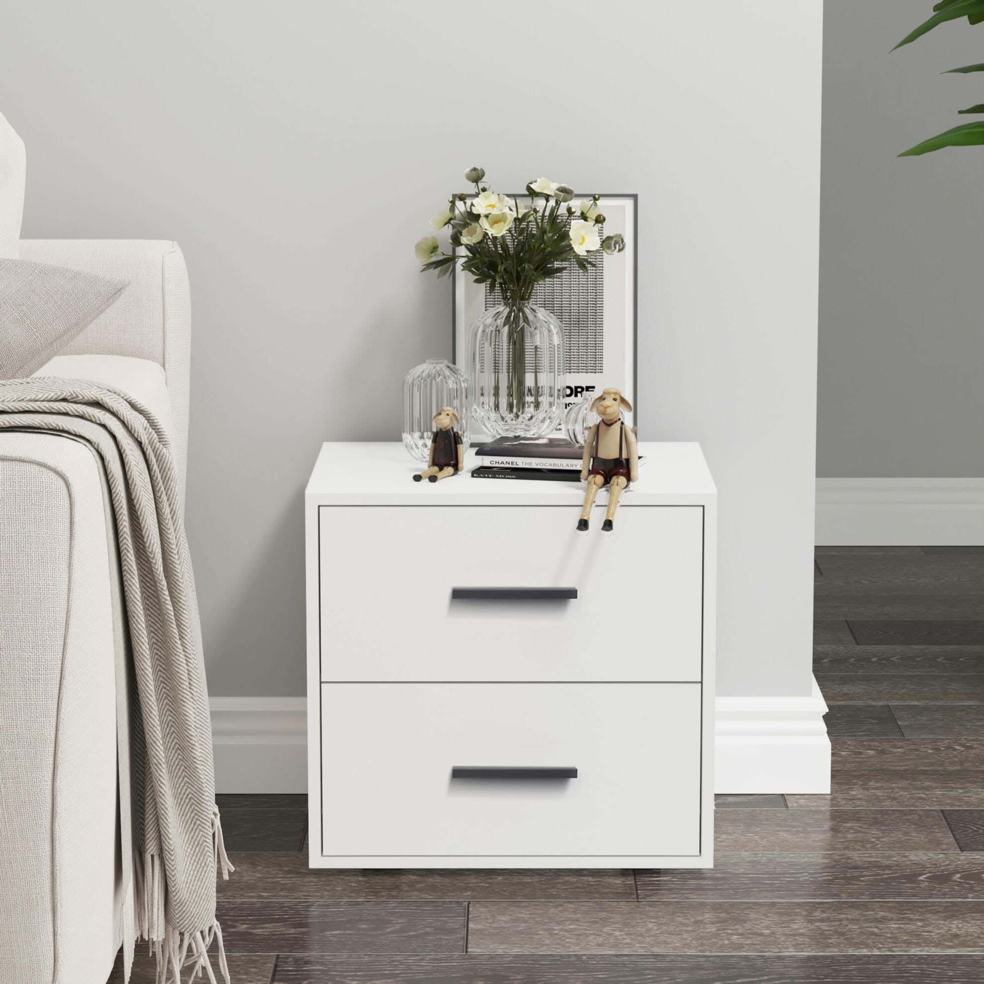 MDF Wood Modern Commode, 41x40x30 cm - White