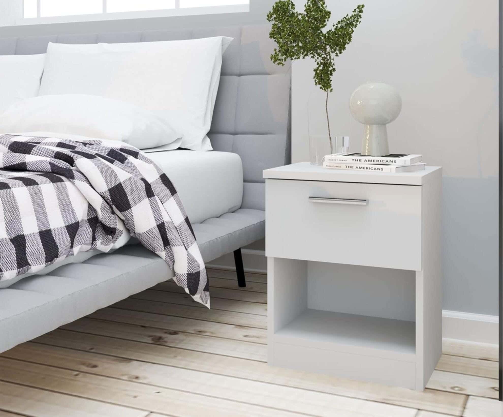 MDF Wood Modern Commode, 45x34x32 cm - White