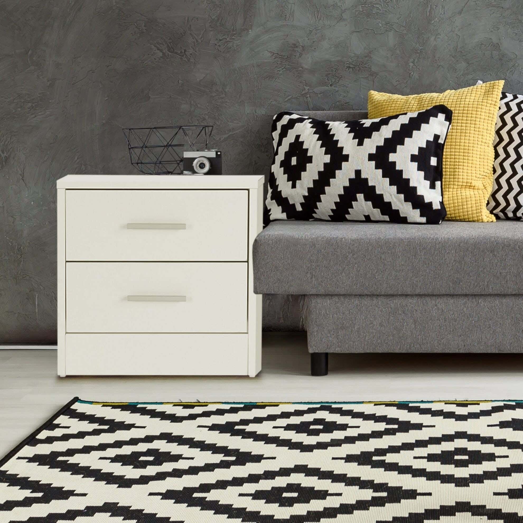 MDF Wood Modern Commode, 45x44x30 cm - White