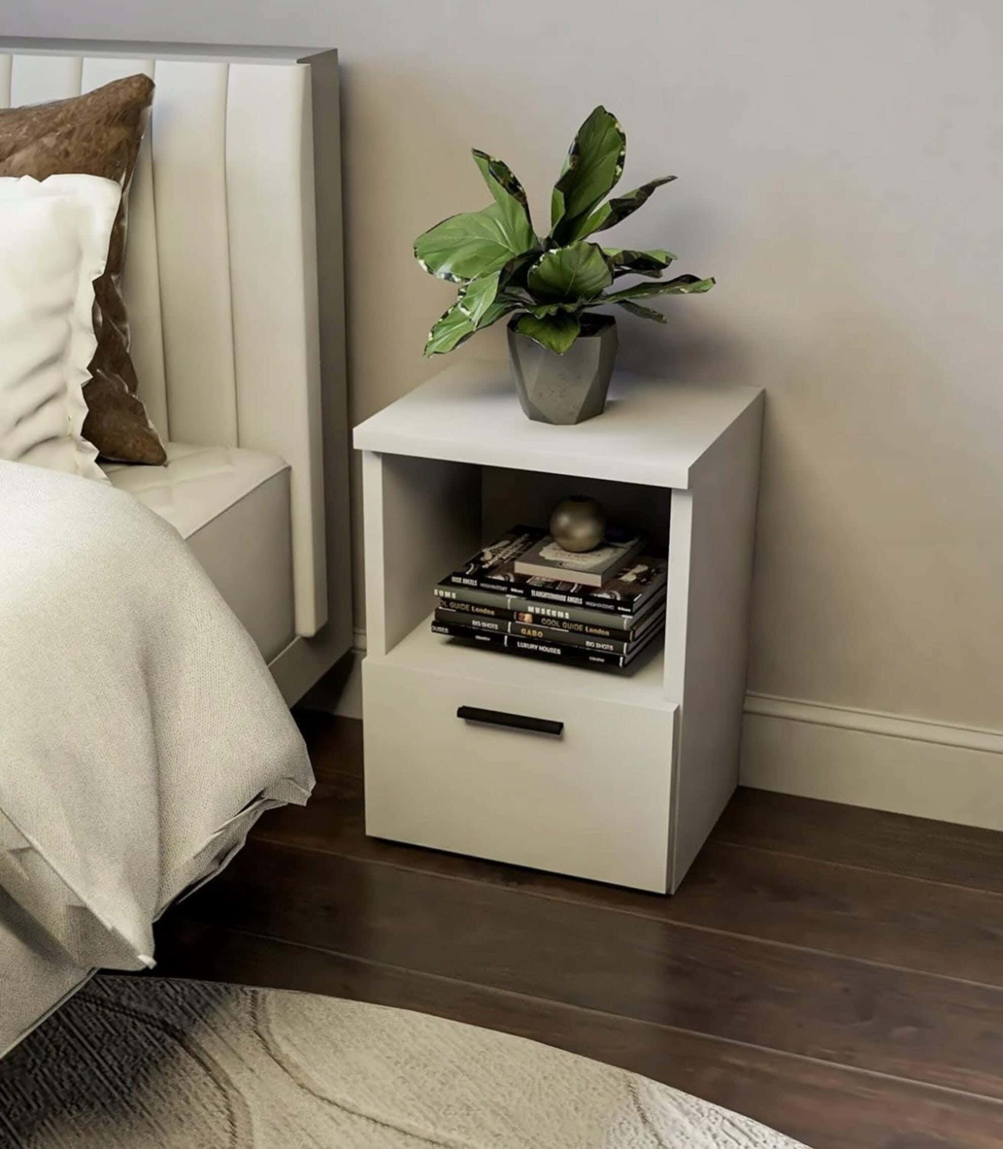 MDF Wood Modern Commode, 45x34x32 cm - White