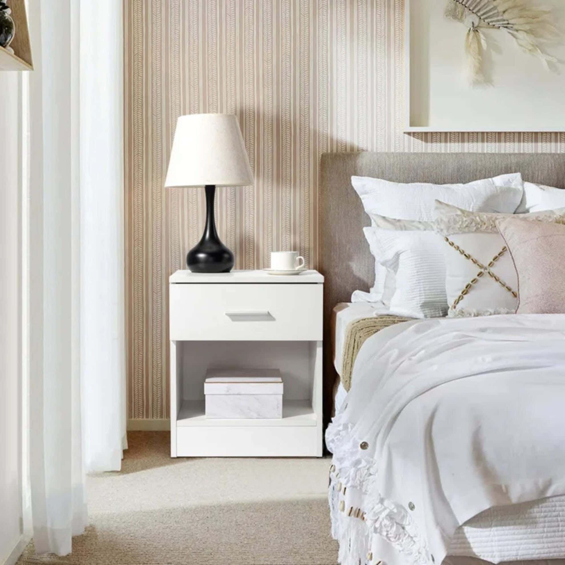 MDF Wood Modern Commode, 45x36x32 cm - White