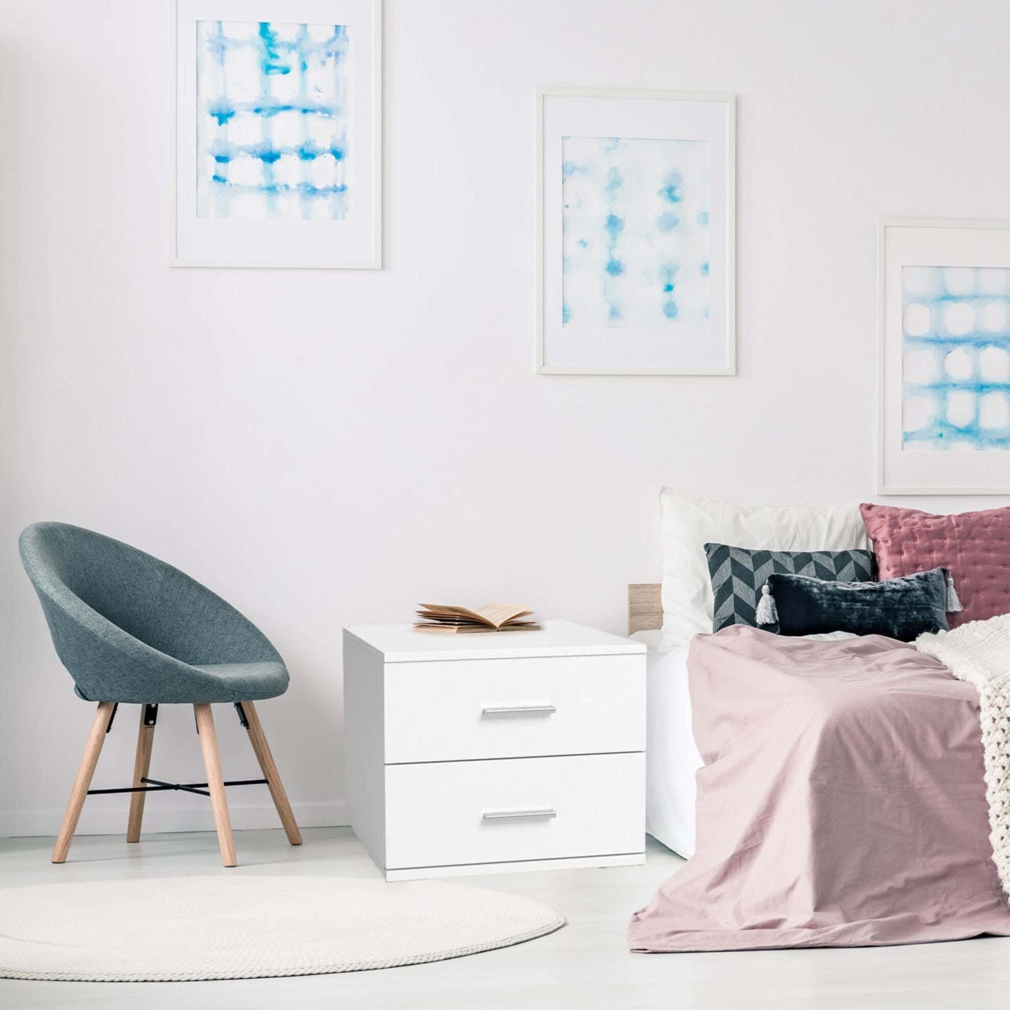 MDF Wood Modern Commode, 41x44x32 cm - White