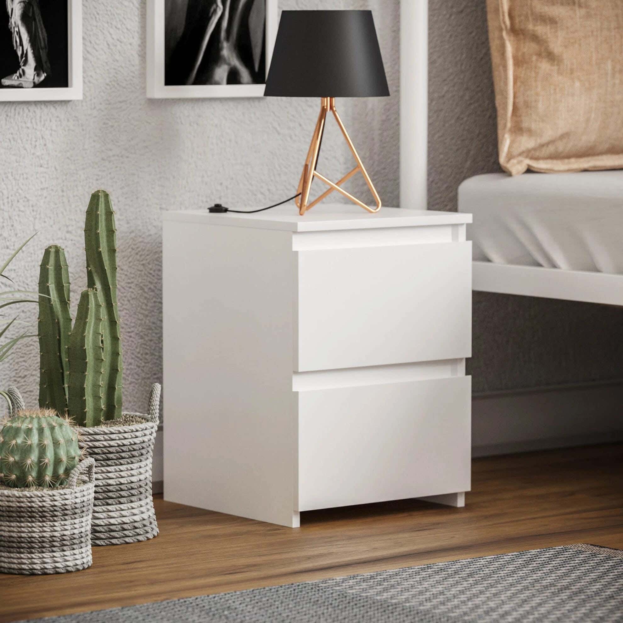 MDF Wood Modern Commode, 50x36x32 cm - White