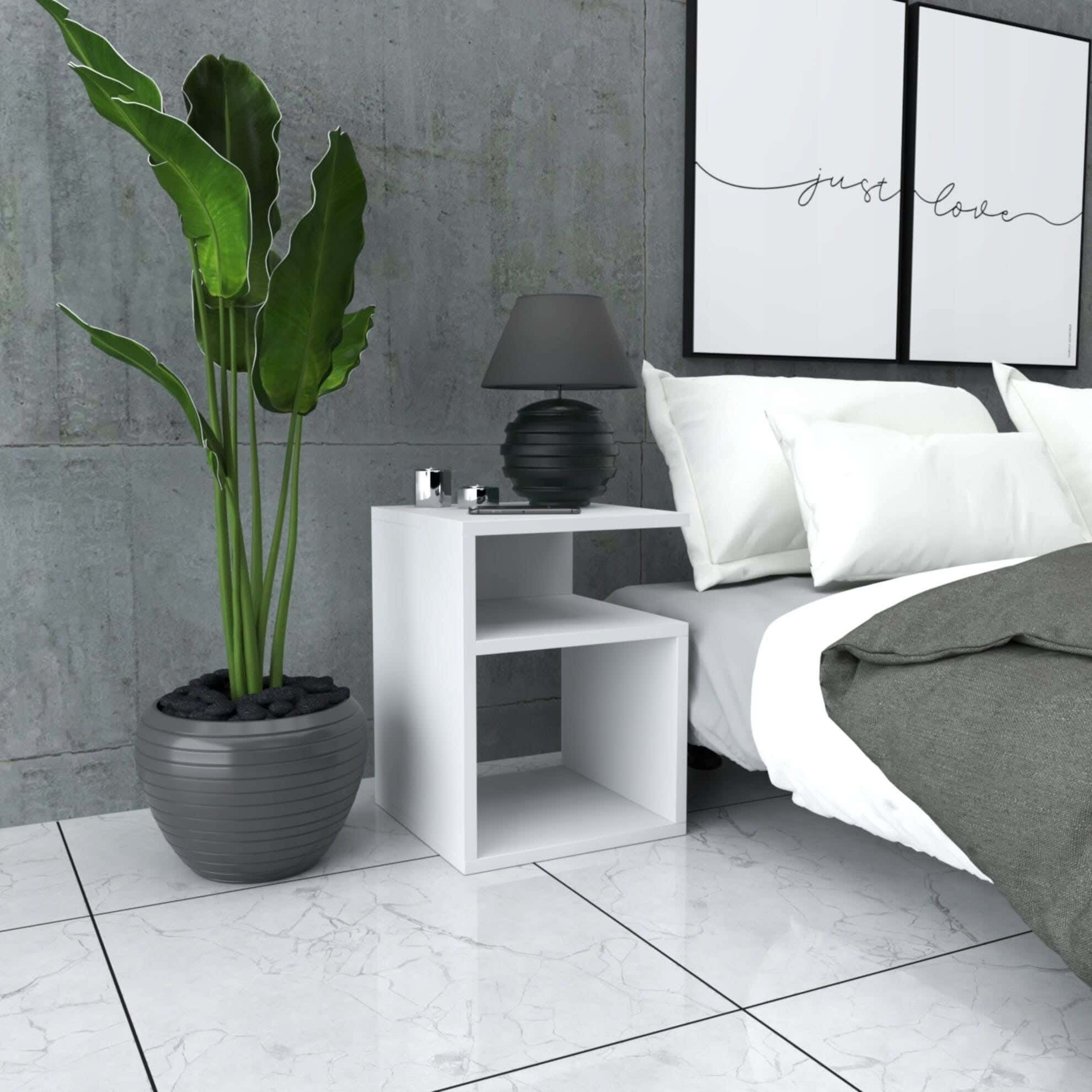 MDF Wood Modern Commode, 50x38x30 cm - White