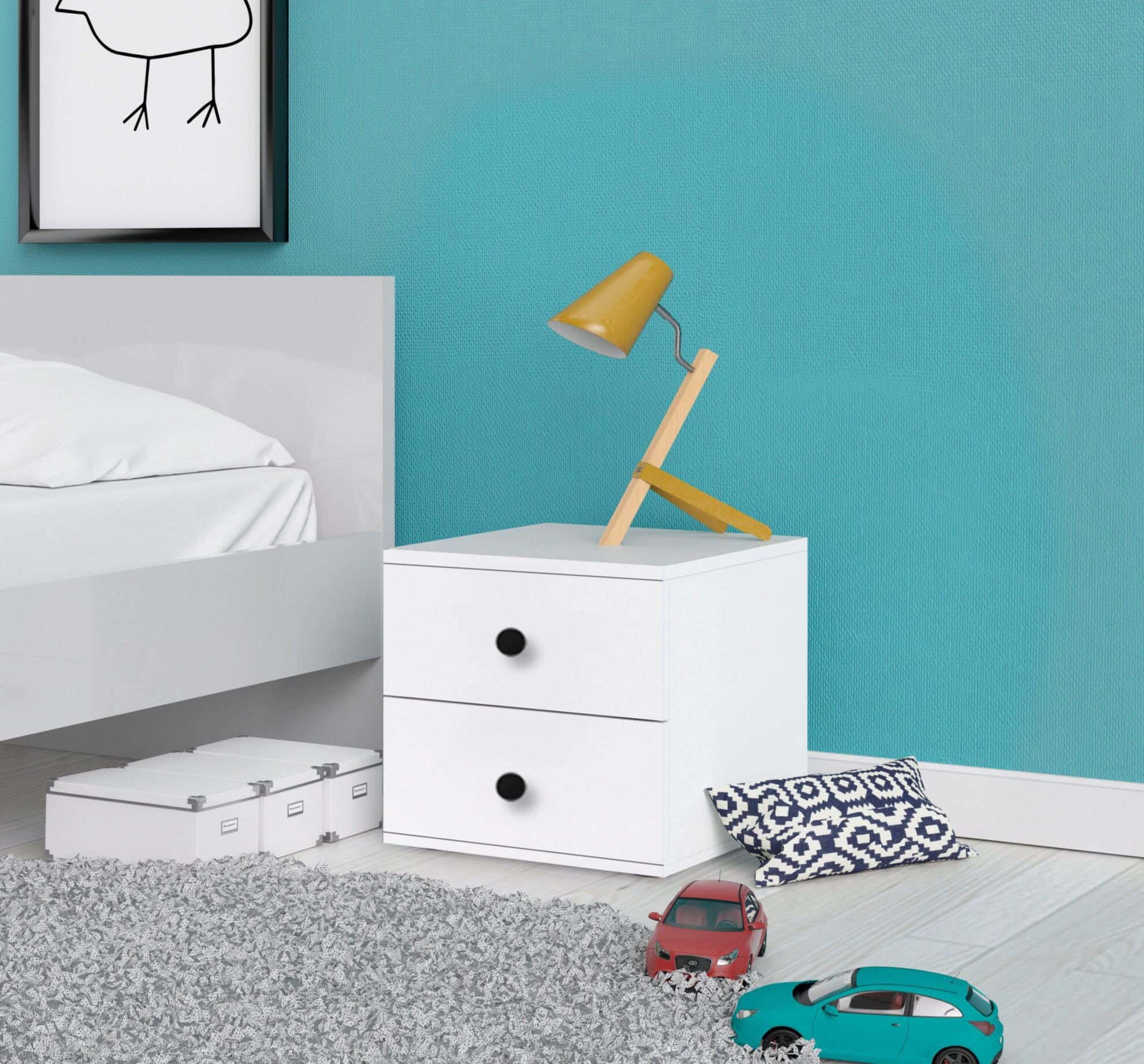 MDF Wood Modern Commode, 41x44x32 cm - White