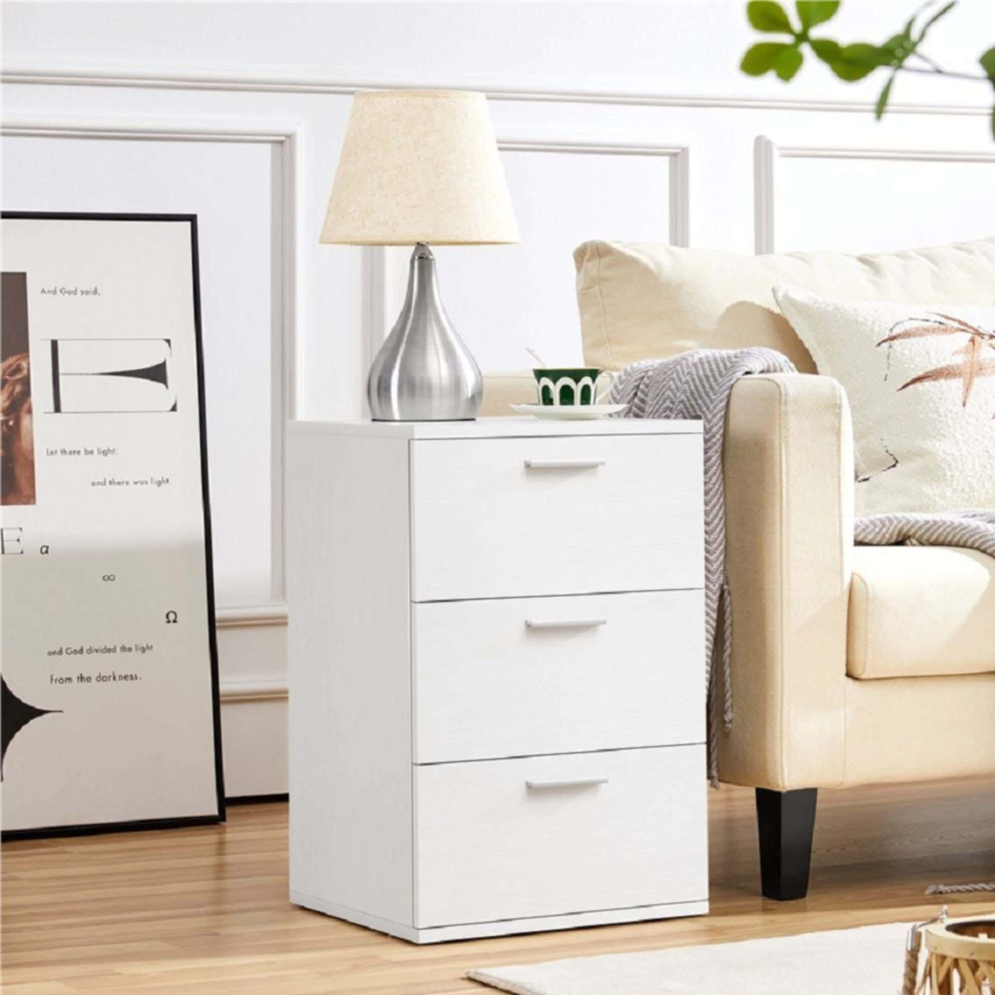 MDF Wood Modern Commode, 65x40x36 cm - White