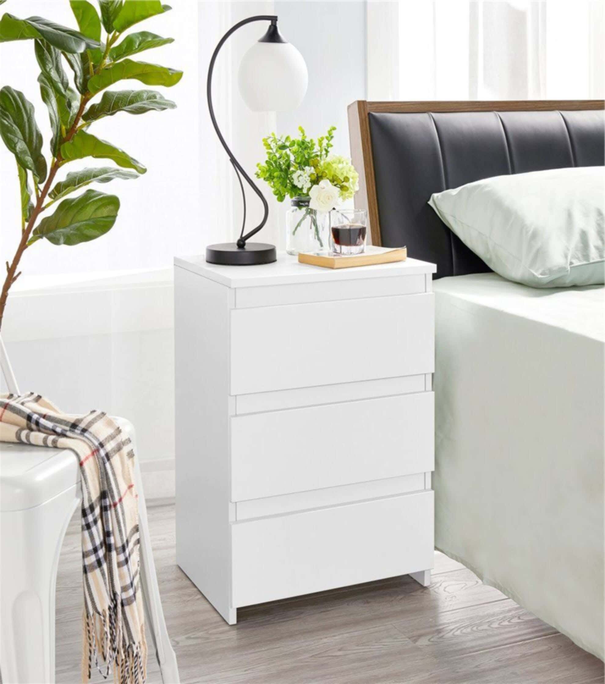 MDF Wood Modern Commode, 60x40x36 cm - White