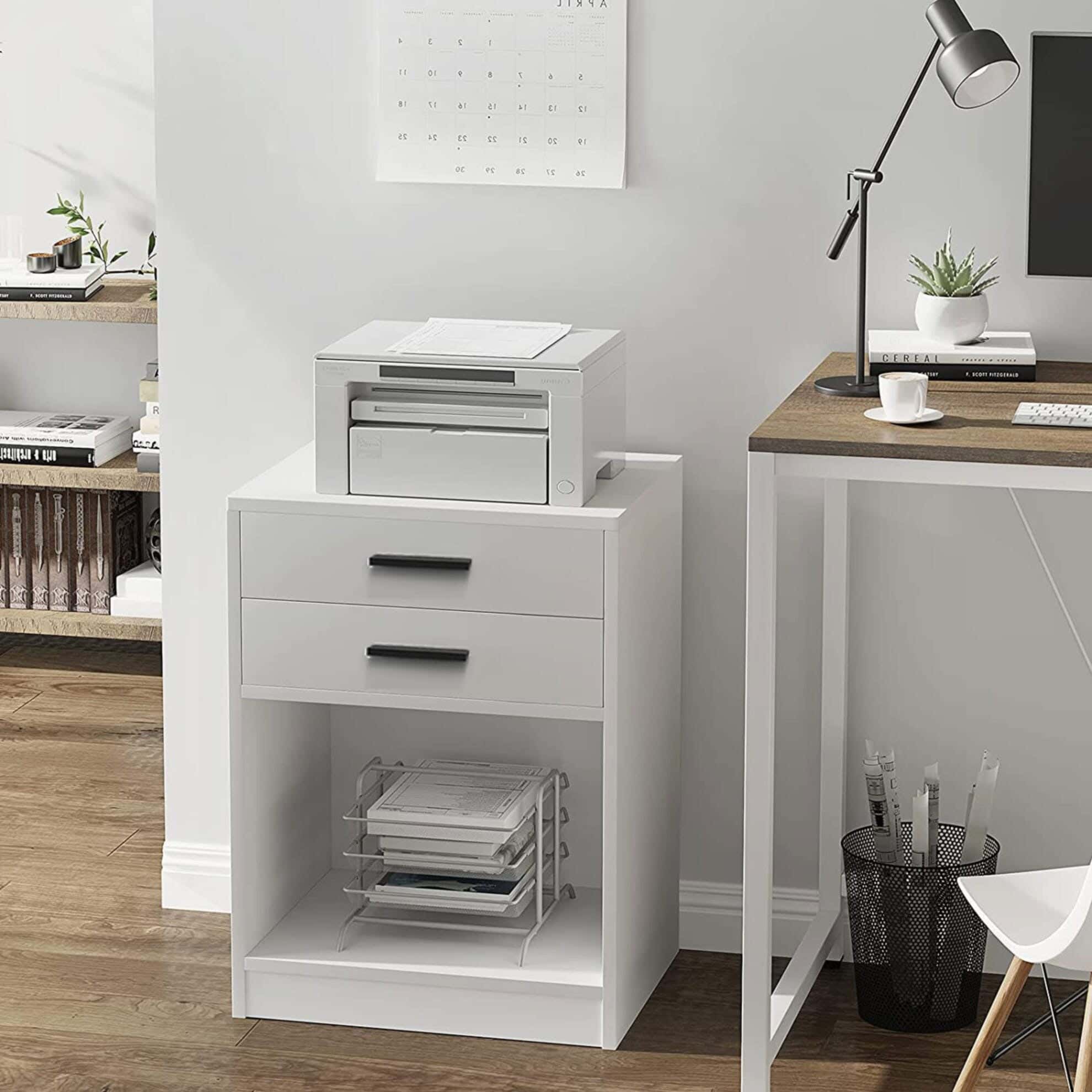 MDF Wood Modern Commode, 60x40x30 cm - White